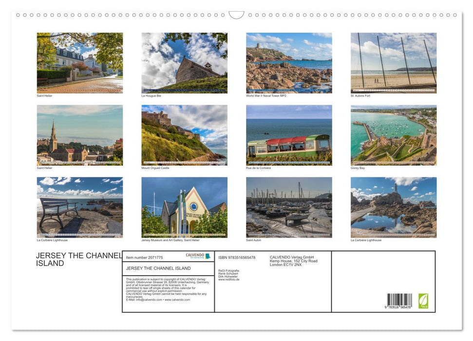 JERSEY THE CHANNEL ISLAND (CALVENDO Monthly Calendar 2026)