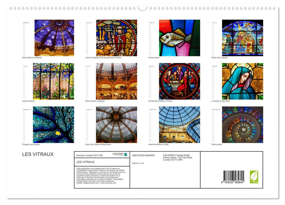 LES VITRAUX (CALVENDO Calendrier supérieur 2026)