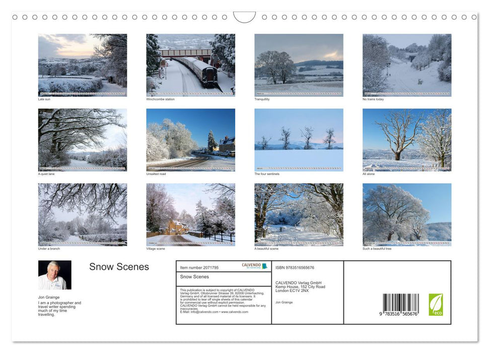 Snow Scenes (CALVENDO Monthly Calendar 2026)