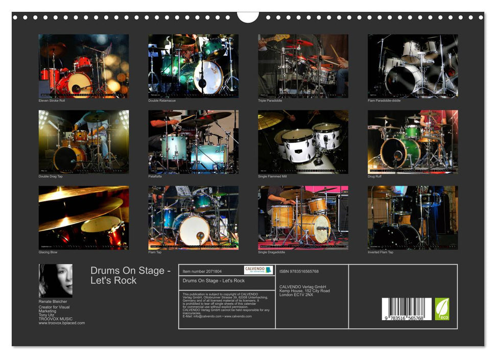 Drums On Stage - Let's Rock (CALVENDO Monthly Calendar 2026)