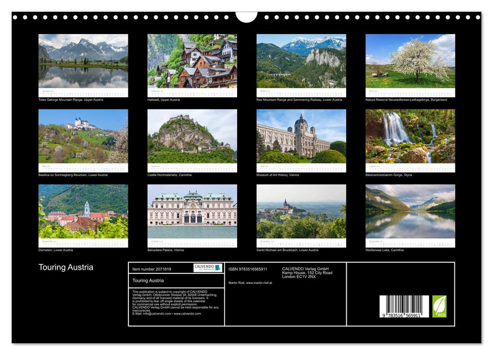 Touring Austria (CALVENDO Monthly Calendar 2026)