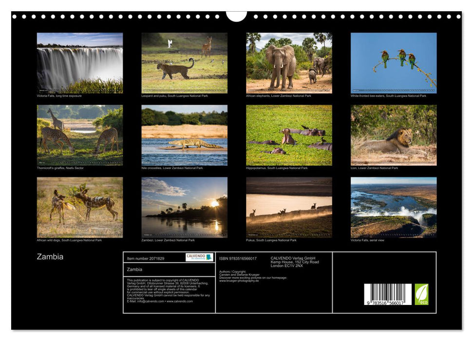 Zambia (CALVENDO Monthly Calendar 2026)