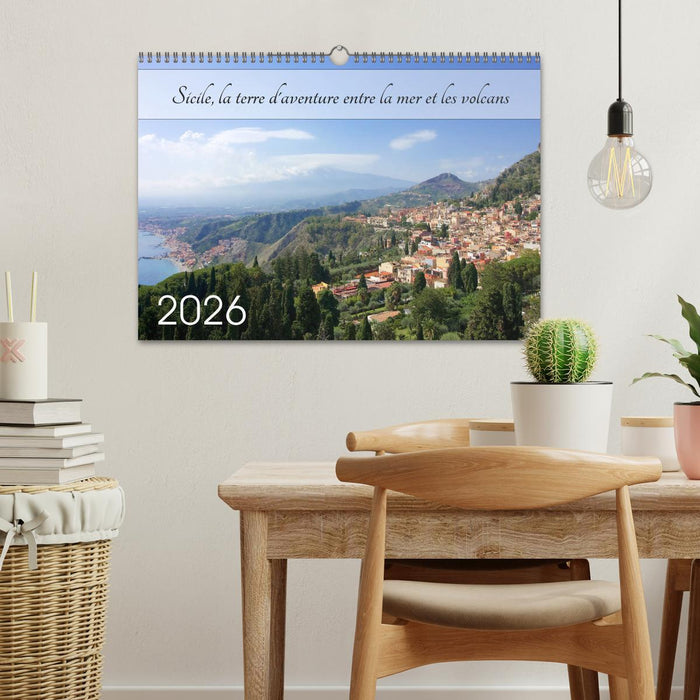 Sicile, la terre d'aventure entre la mer et les volcans (CALVENDO Calendrier mensuel 2026)