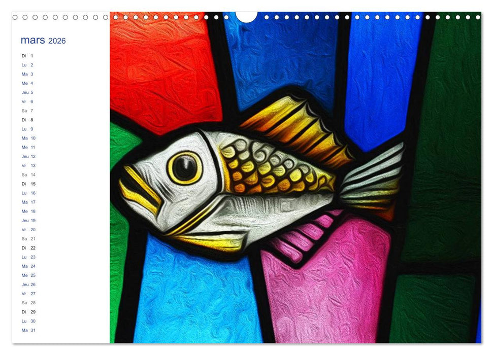 LES VITRAUX (CALVENDO Calendrier mensuel 2026)