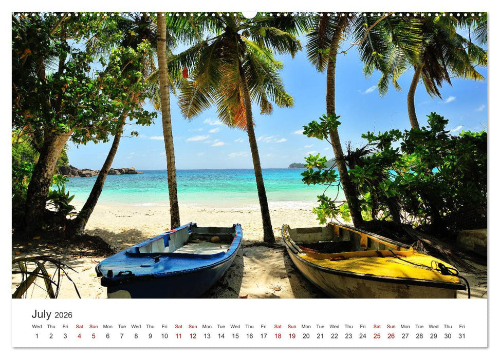 Dreamy Beaches of the Seychelles (CALVENDO Premium-Calendar 2026)