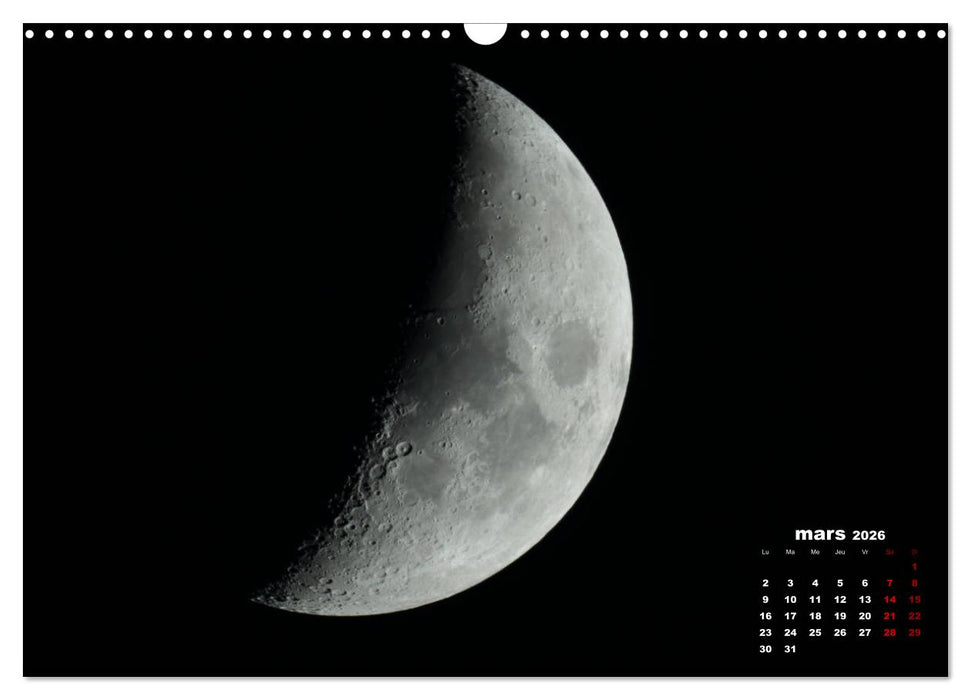 Phases de la lune (CALVENDO Calendrier mensuel 2026)