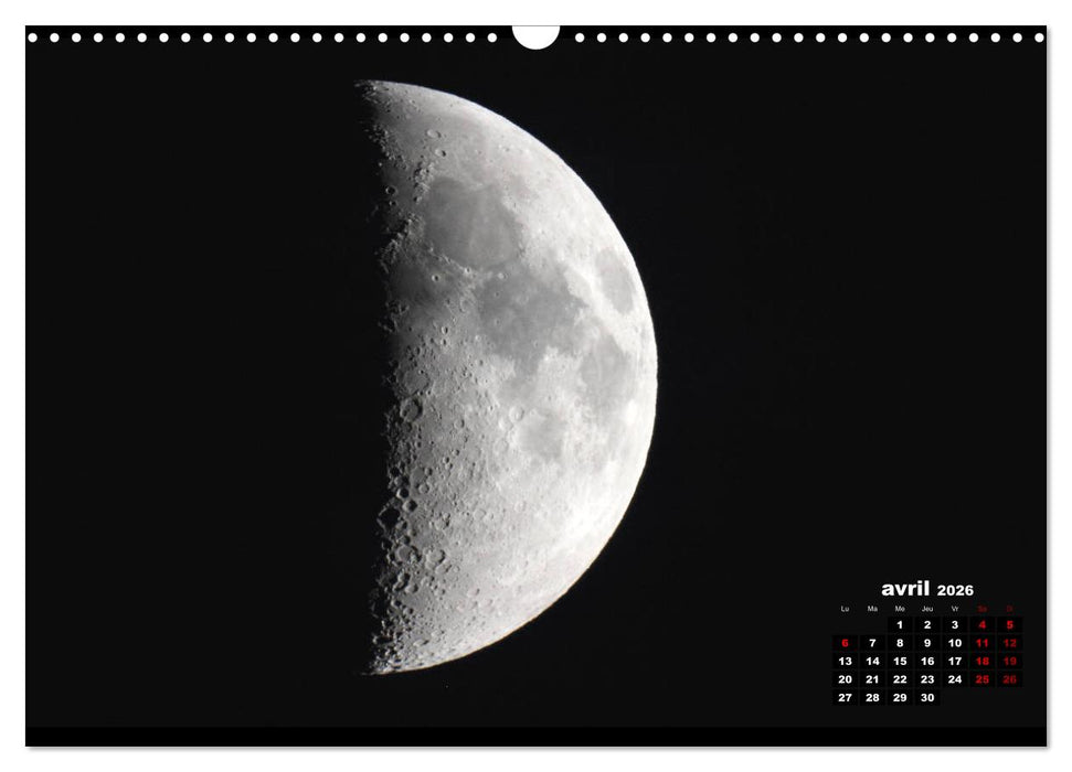Phases de la lune (CALVENDO Calendrier mensuel 2026)