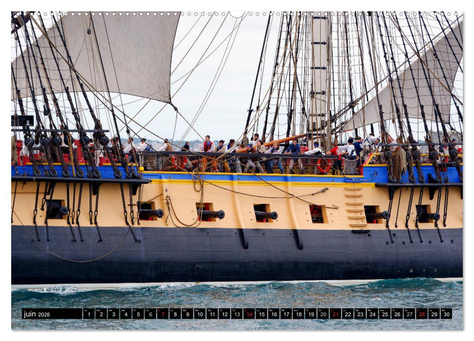 L'Hermione à Saint-Malo (CALVENDO Calendrier supérieur 2026)