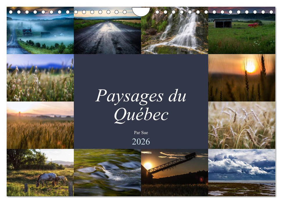 Paysages du Québec (CALVENDO Calendrier mensuel 2026)