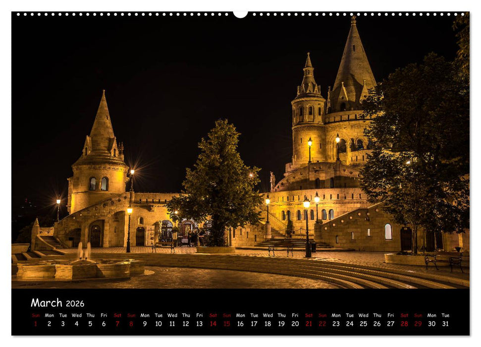 Danube River Nightlights (CALVENDO Premium-Calendar 2026)