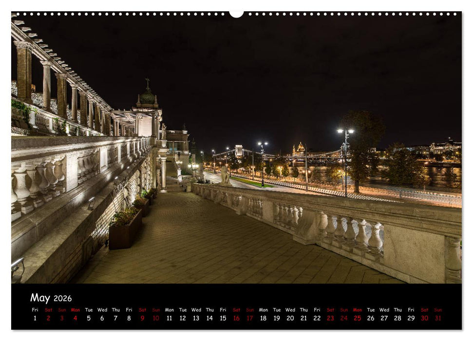 Danube River Nightlights (CALVENDO Premium-Calendar 2026)