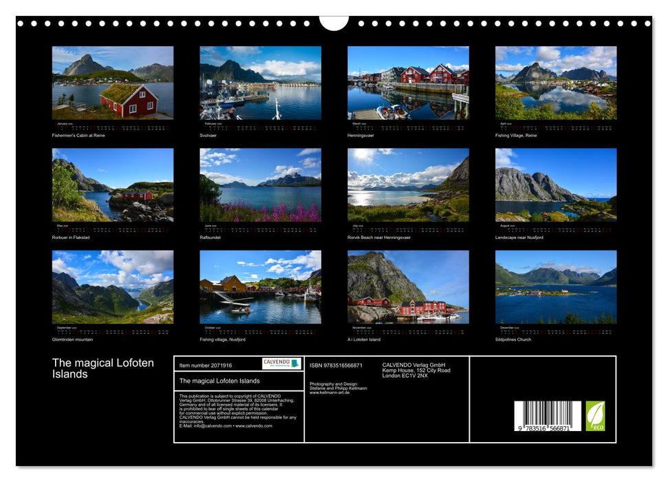 The magical Lofoten Islands (CALVENDO Monthly Calendar 2026)