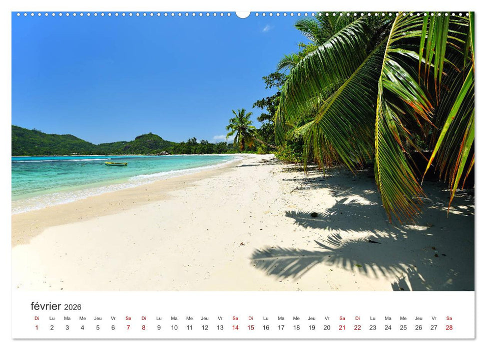 Plages de rêve Seychelles (CALVENDO Calendrier supérieur 2026)