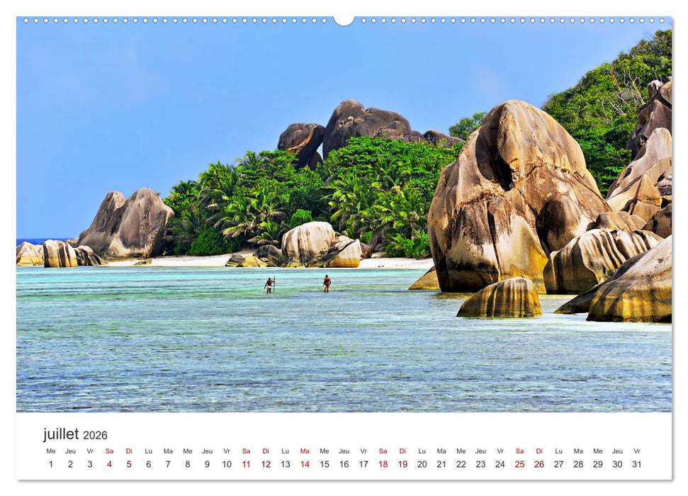Plages de rêve Seychelles (CALVENDO Calendrier supérieur 2026)