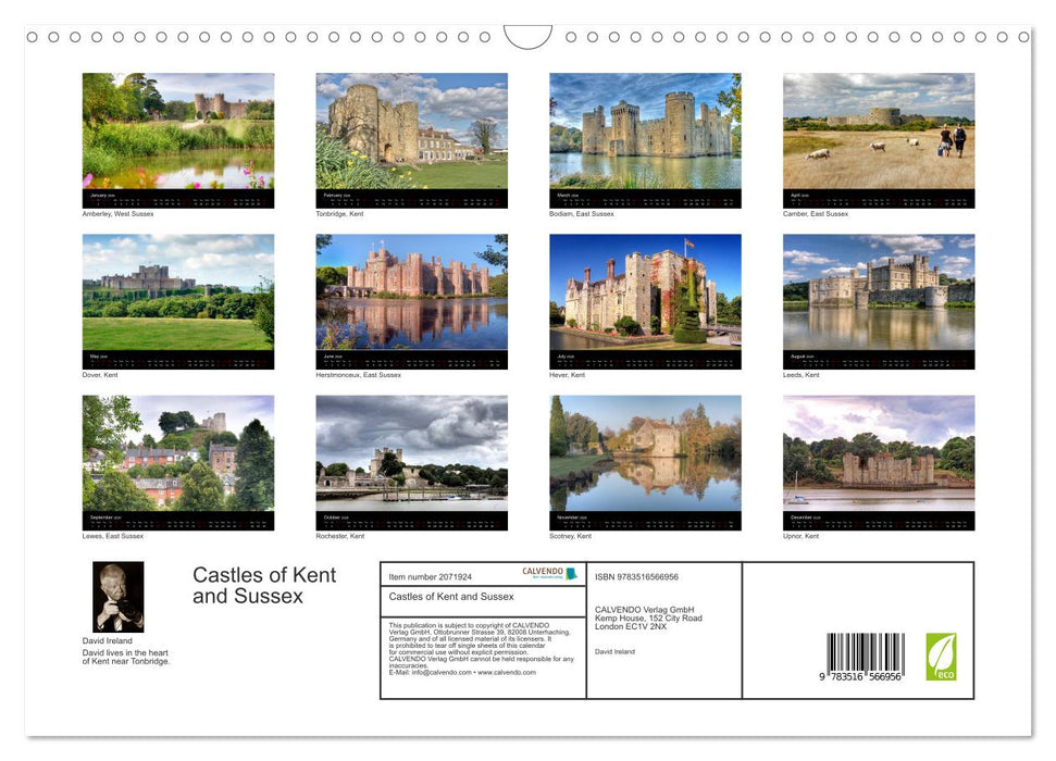 Castles of Kent and Sussex (CALVENDO Monthly Calendar 2026)