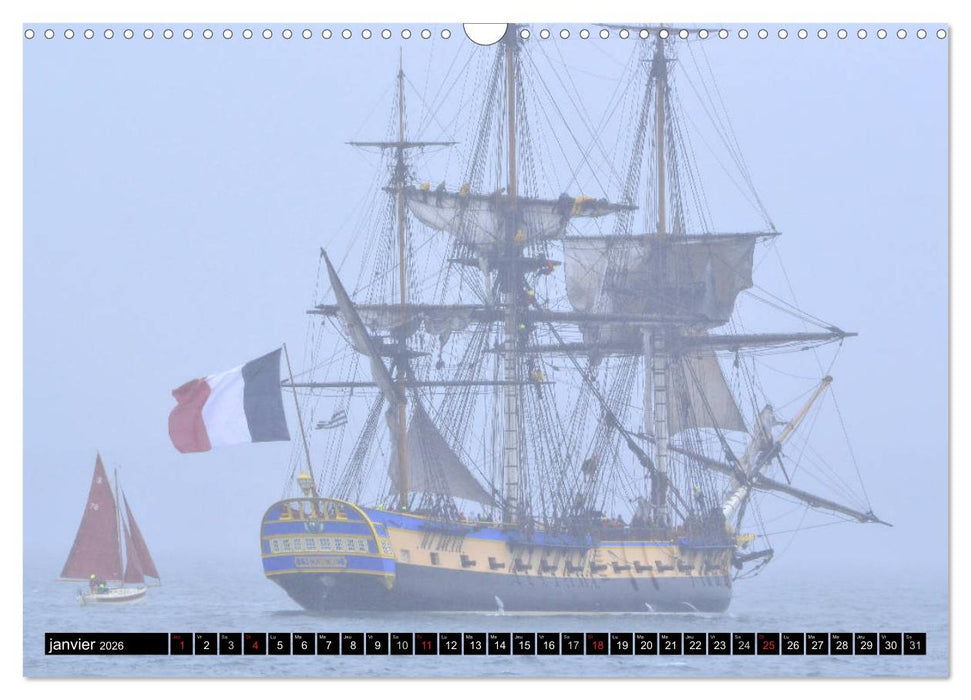 L'Hermione à Saint-Malo (CALVENDO Calendrier mensuel 2026)