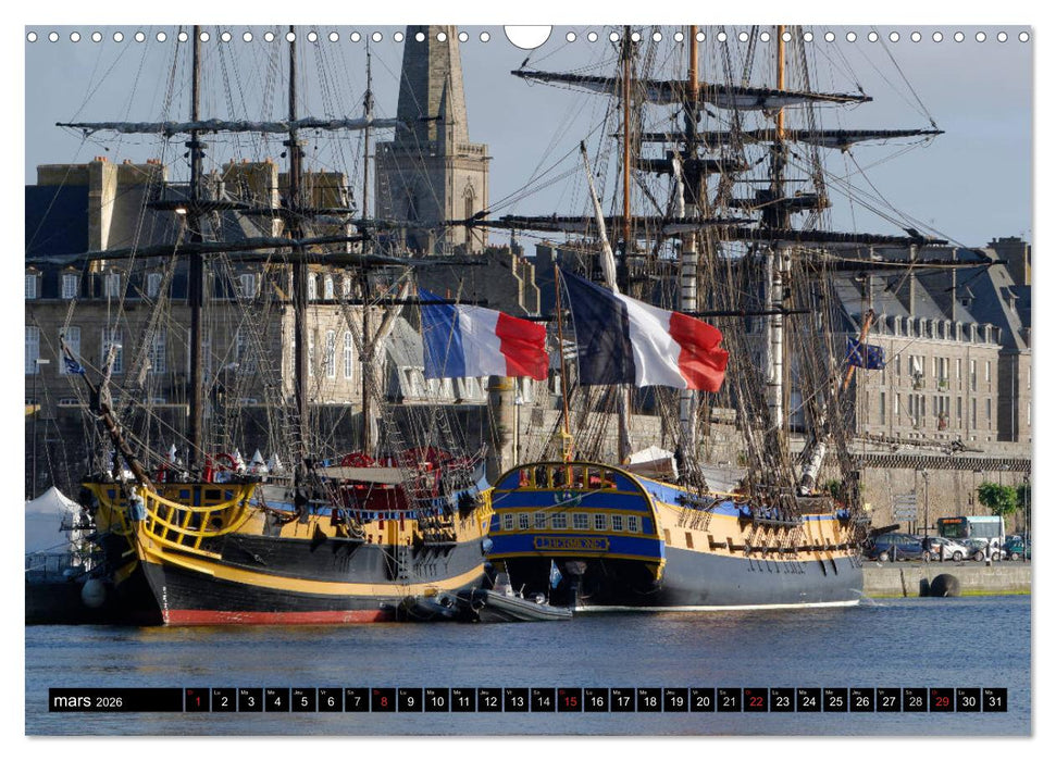 L'Hermione à Saint-Malo (CALVENDO Calendrier mensuel 2026)
