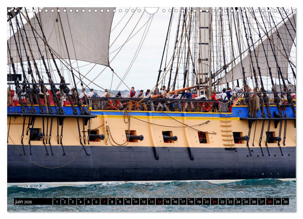 L'Hermione à Saint-Malo (CALVENDO Calendrier mensuel 2026)