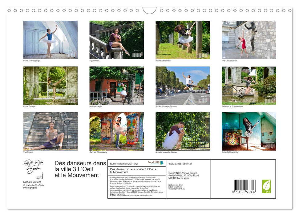 Des danseurs dans la ville 3 L'Oeil et le Mouvement (CALVENDO Calendrier mensuel 2026)