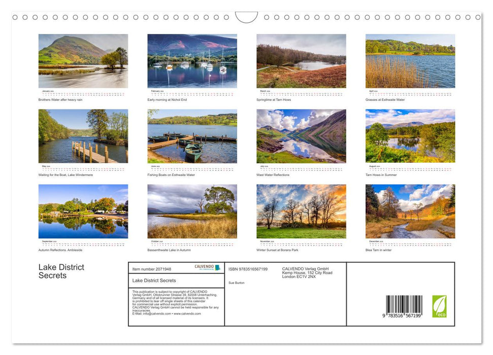 Lake District Secrets (CALVENDO Monthly Calendar 2026)