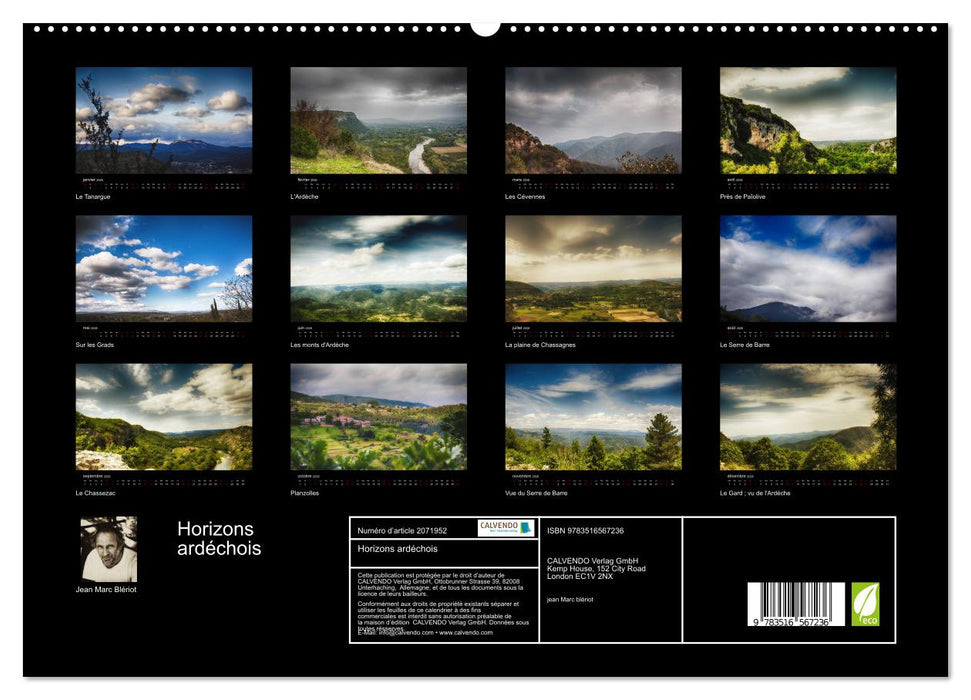 Horizons ardéchois (CALVENDO Calendrier supérieur 2026)