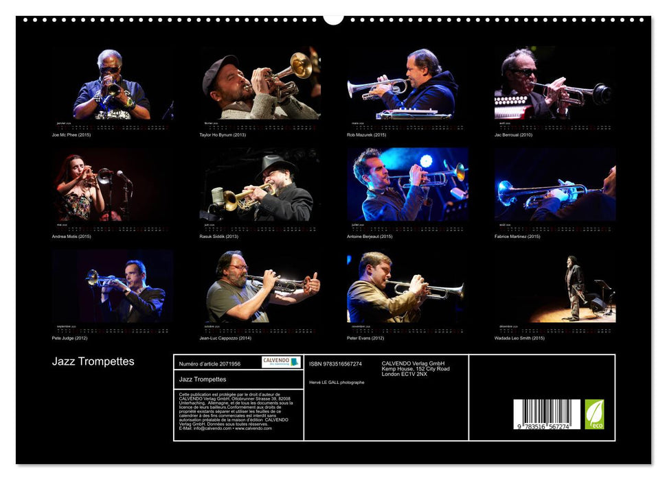 Jazz Trompettes (CALVENDO Calendrier supérieur 2026)