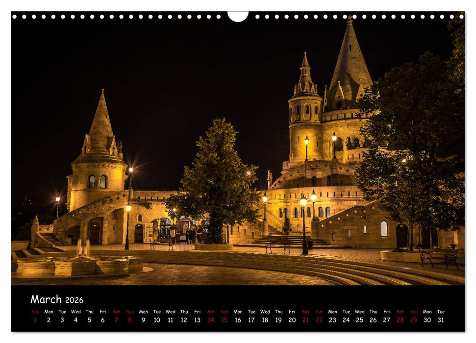 Danube River Nightlights (CALVENDO Monthly Calendar 2026)