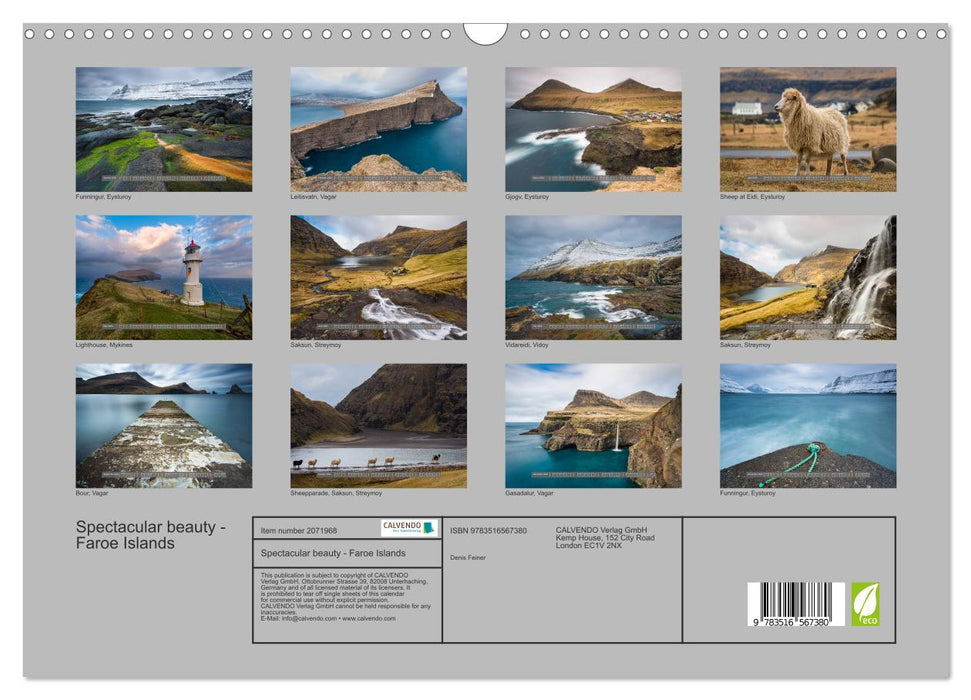 Spectacular beauty - Faroe Islands (CALVENDO Monthly Calendar 2026)