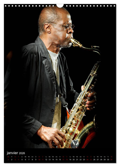 Jazz on sax (CALVENDO Calendrier mensuel 2026)
