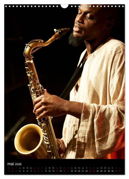 Jazz on sax (CALVENDO Calendrier mensuel 2026)