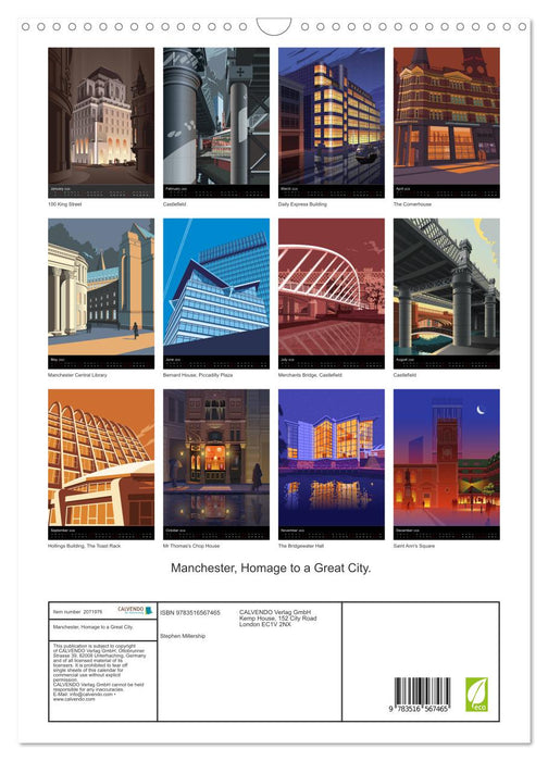 Manchester, Homage to a Great City. (CALVENDO Monthly Calendar 2026)