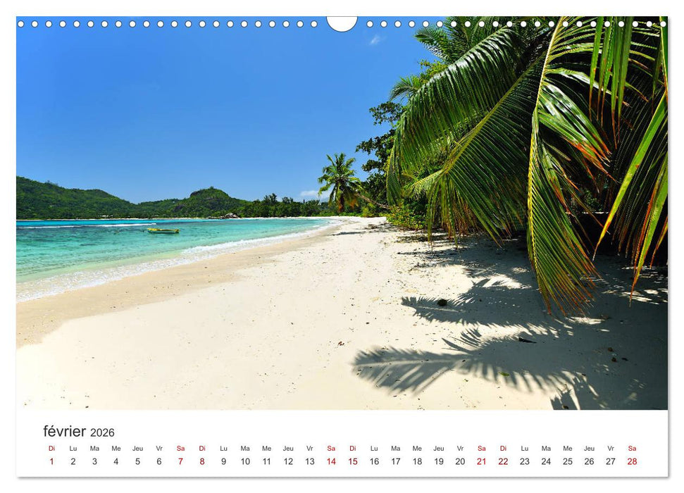 Plages de rêve Seychelles (CALVENDO Calendrier mensuel 2026)