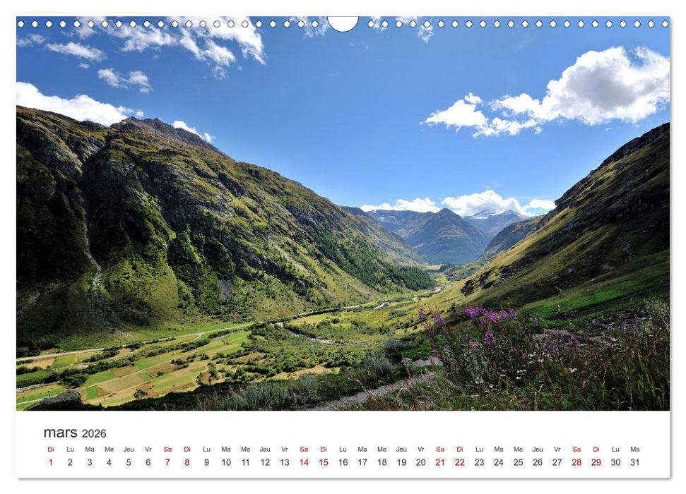 Routes des Grandes Alpes, Un voyage par les Alpes françaises (CALVENDO Calendrier mensuel 2026)