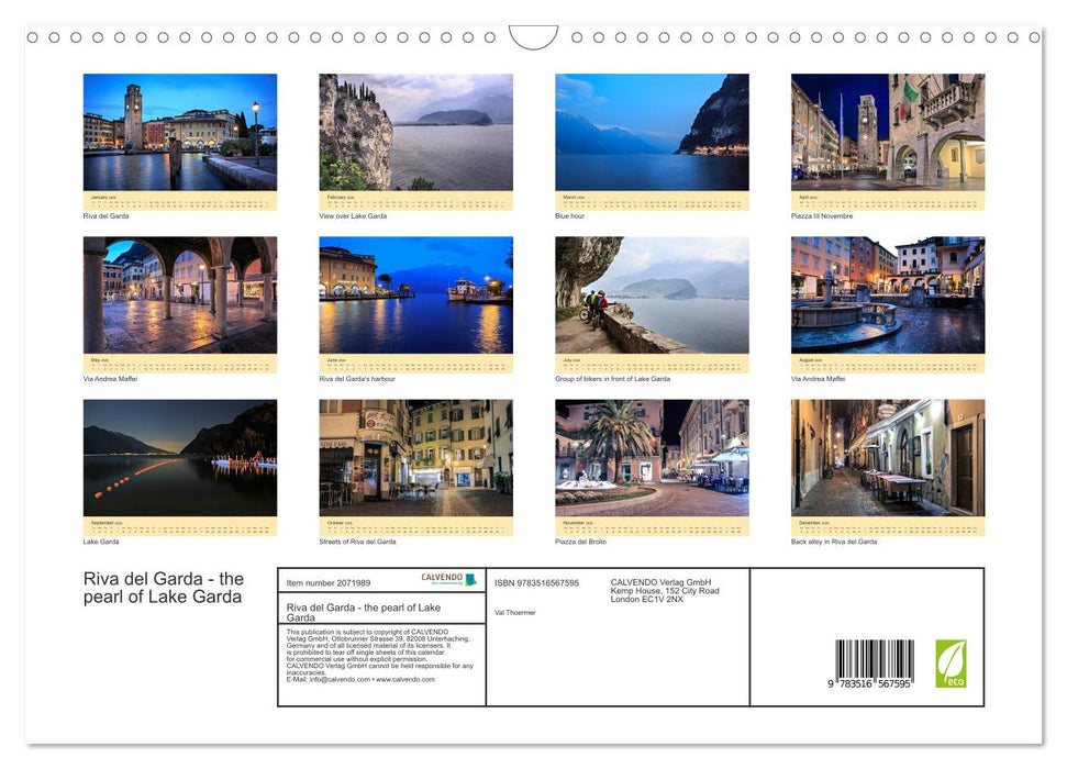Riva del Garda - the pearl of Lake Garda (CALVENDO Monthly Calendar 2026)