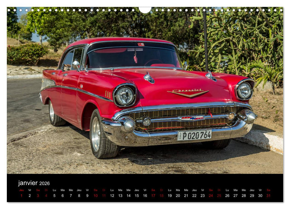 Cuba les belles américaines (CALVENDO Calendrier mensuel 2026)