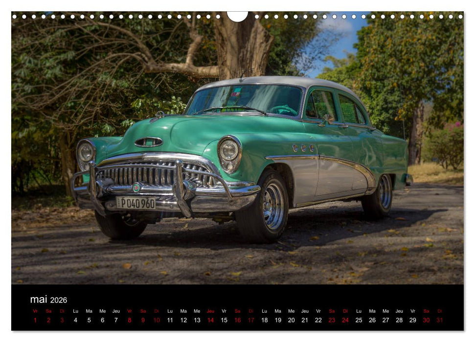 Cuba les belles américaines (CALVENDO Calendrier mensuel 2026)