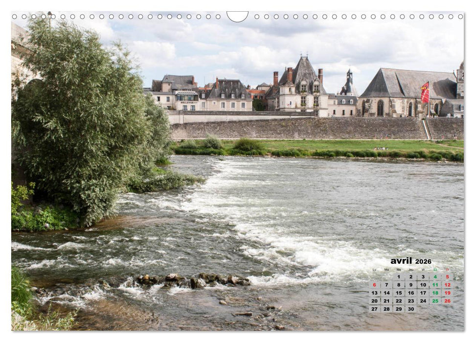 Bords de Loire Ville d'Amboise (CALVENDO Calendrier mensuel 2026)
