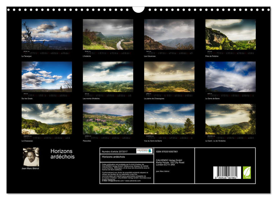 Horizons ardéchois (CALVENDO Calendrier mensuel 2026)