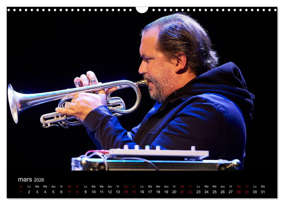 Jazz Trompettes (CALVENDO Calendrier mensuel 2026)