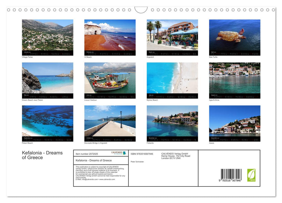 Kefalonia - Dreams of Greece (CALVENDO Monthly Calendar 2026)