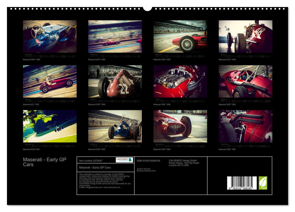 Maserati - Early GP Cars (CALVENDO Premium-Calendar 2026)