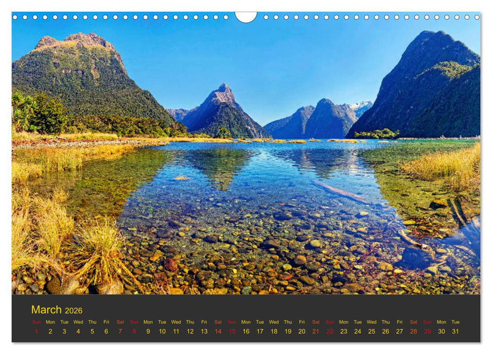 Spirit of New Zealand (CALVENDO Monthly Calendar 2026)