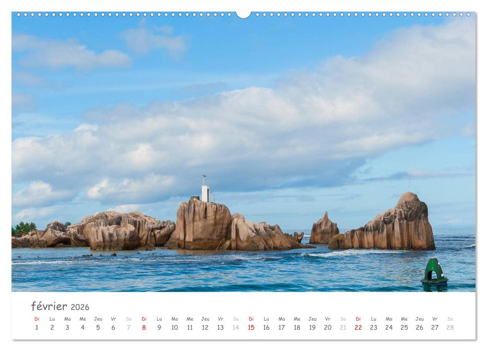 Paysages des Seychelles (CALVENDO Calendrier supérieur 2026)