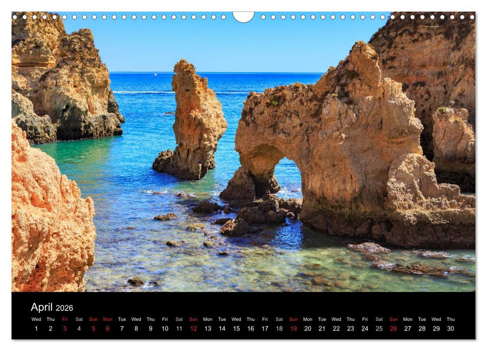 Algarve - the gold coast of Portugal (CALVENDO Monthly Calendar 2026)