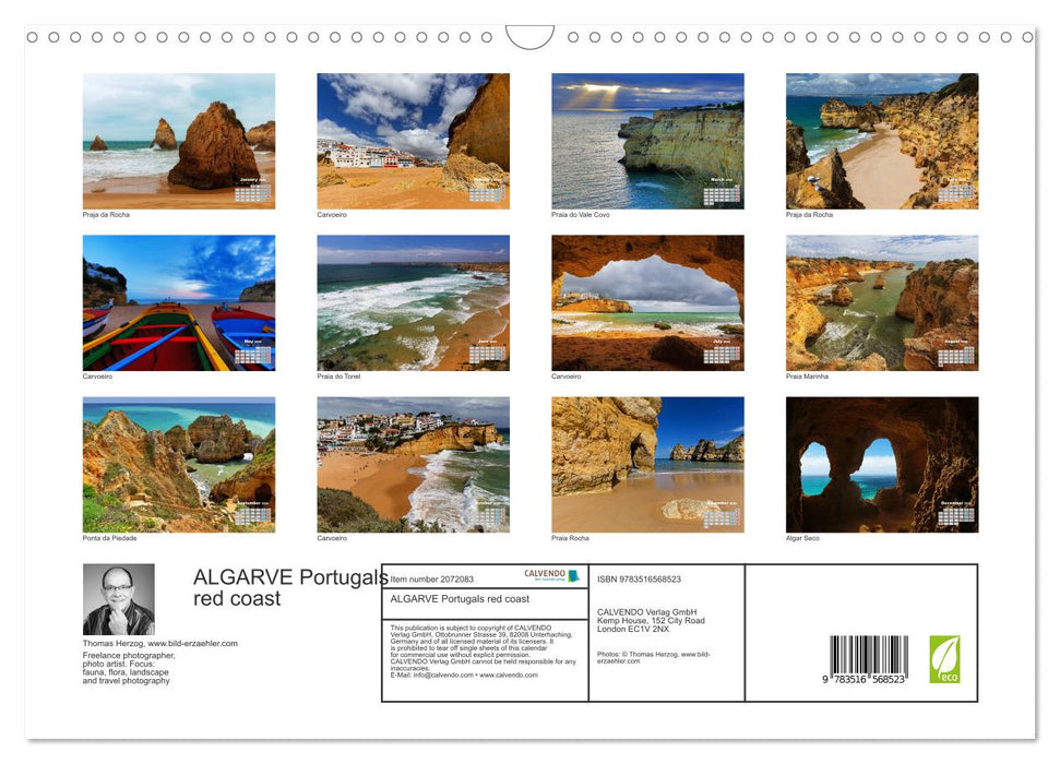 ALGARVE Portugals red coast (CALVENDO Monthly Calendar 2026)