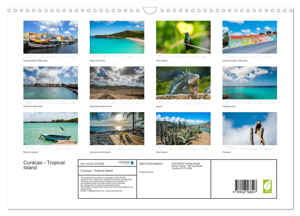Curacao - Tropical Island (CALVENDO Monthly Calendar 2026)