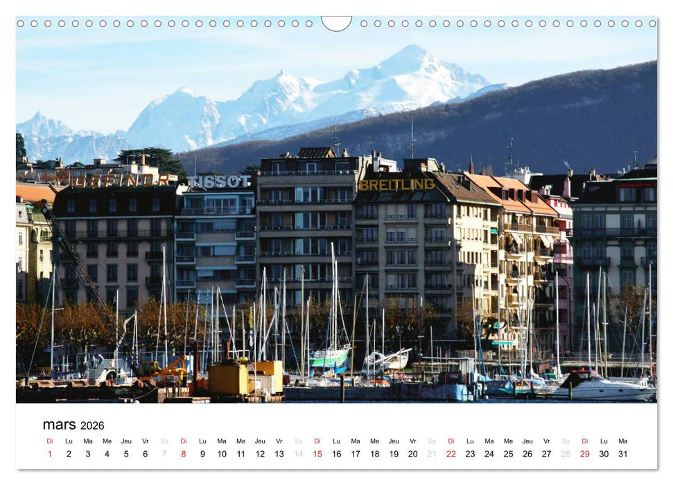 Genève Points de vue (CALVENDO Calendrier mensuel 2026)