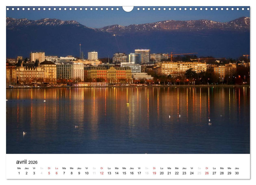 Genève Points de vue (CALVENDO Calendrier mensuel 2026)