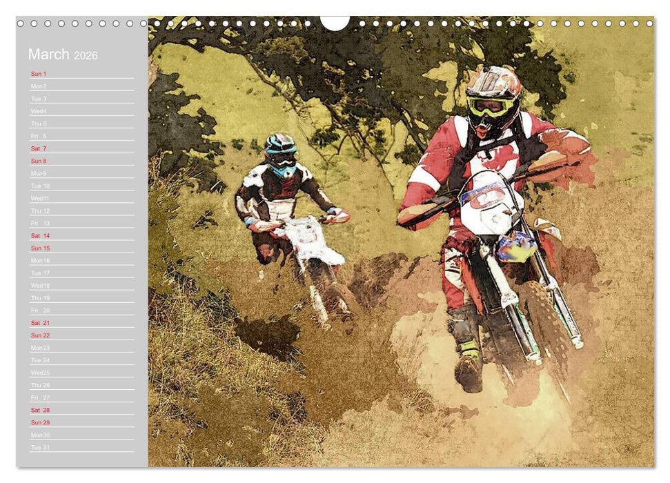 ENDURO RACING 2 (CALVENDO Monthly Calendar 2026)