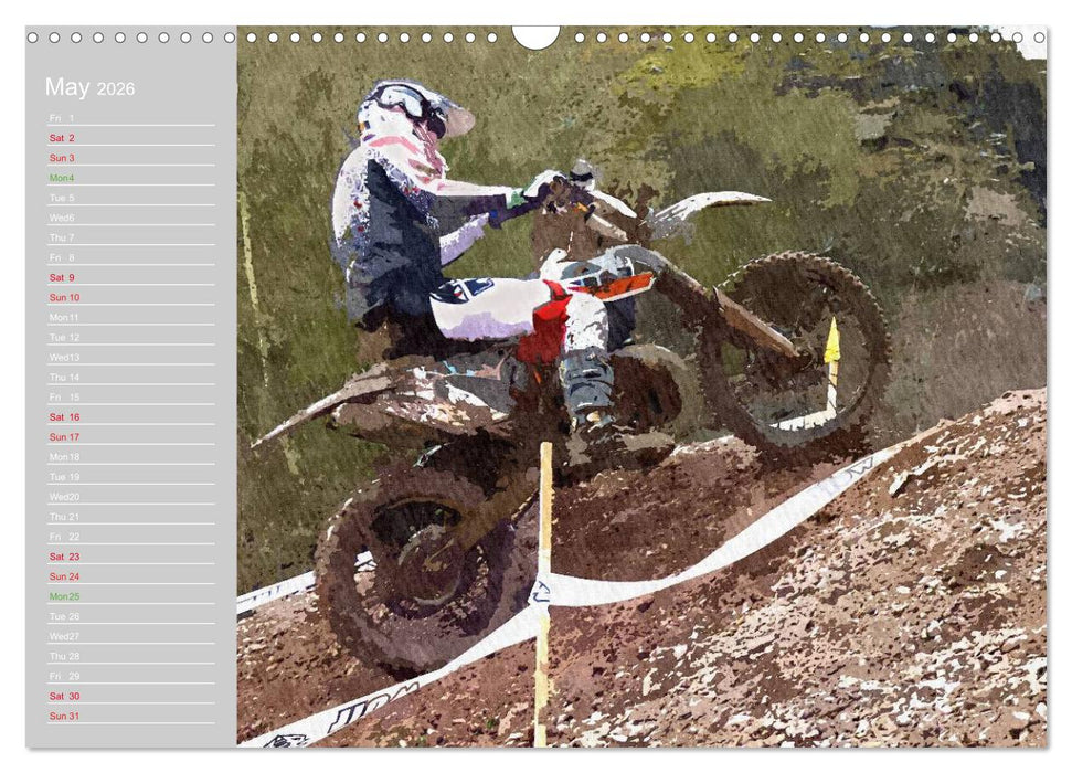 ENDURO RACING 2 (CALVENDO Monthly Calendar 2026)
